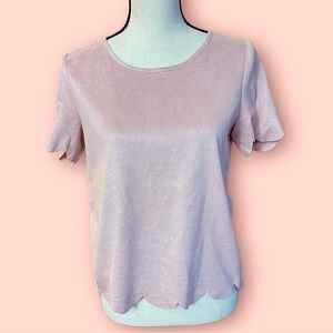 Altar’d State light pink scalloped hem blouse